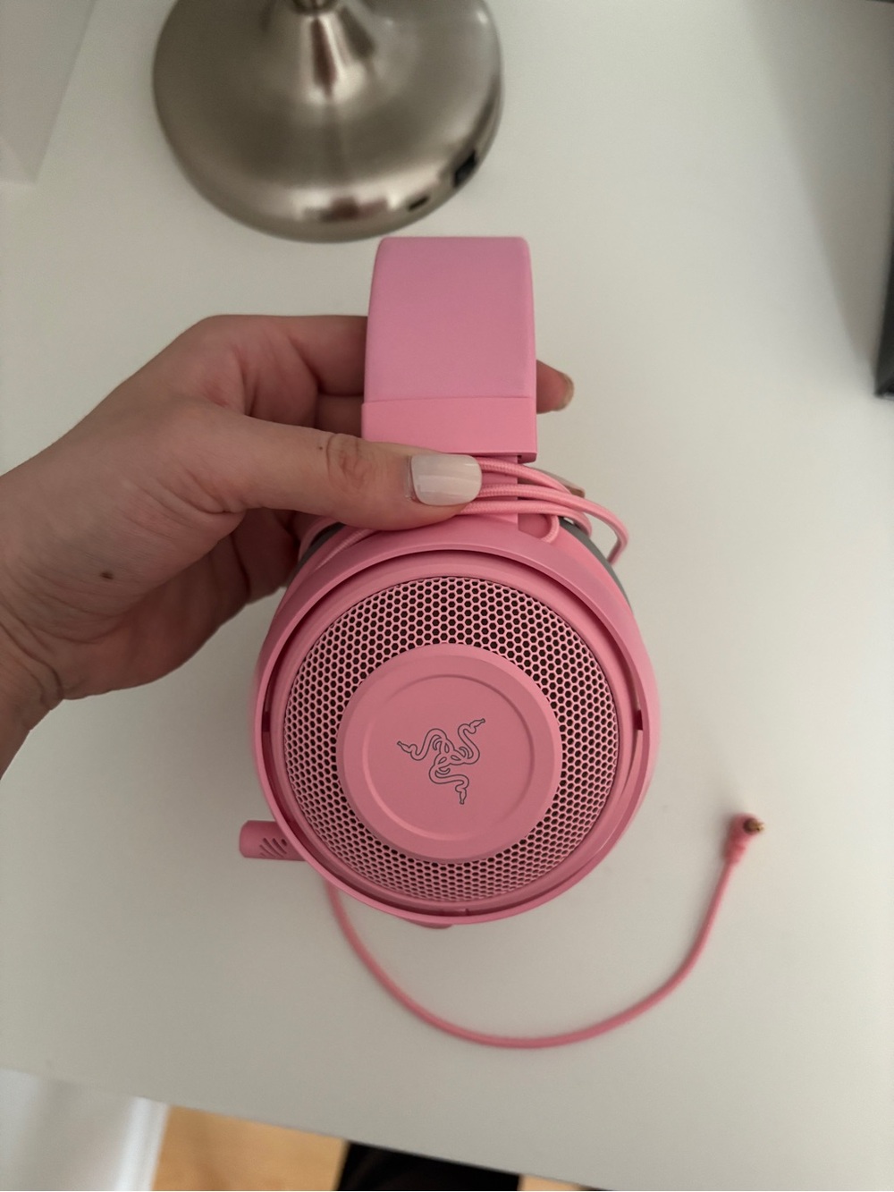 Razer Pink Over-Ear Gaming Headphones with Detachable Mic